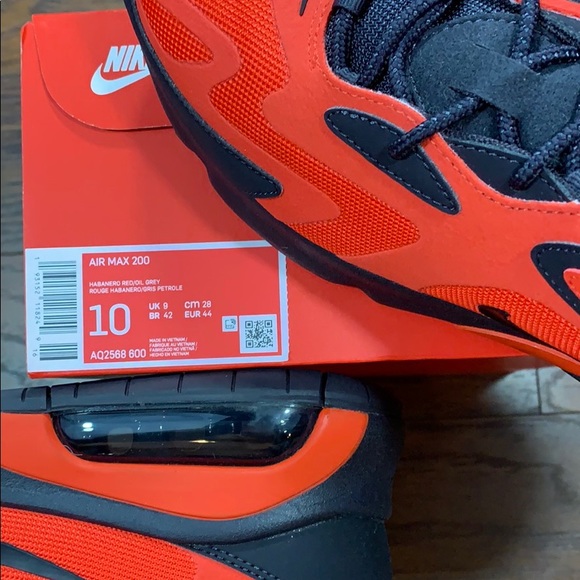 NIKE AIR MAX 200 Habanero Red/Oil Grey - Picture 15 of 16